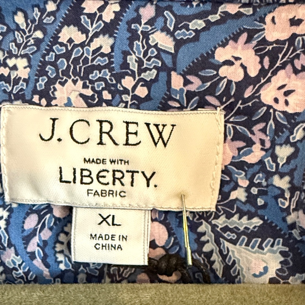 J. Crew Blue and White Paisley Blouse with liberty fabric - Picture 2 of 10